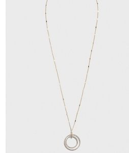 BANANA REPUBLIC PAVE DOUBLE CIRCLE PENDANT NECKLACE